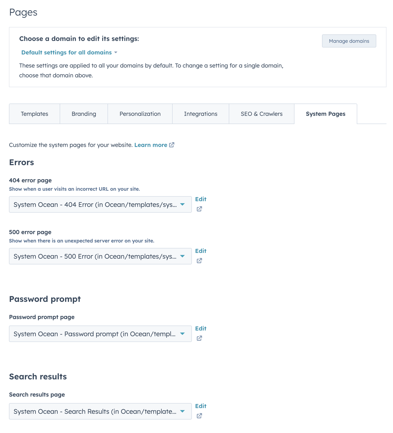Use system templates HubSpot