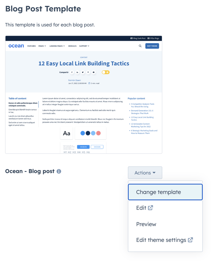 Setup HubSpot Blog Templates - Listing Template and Blog Post