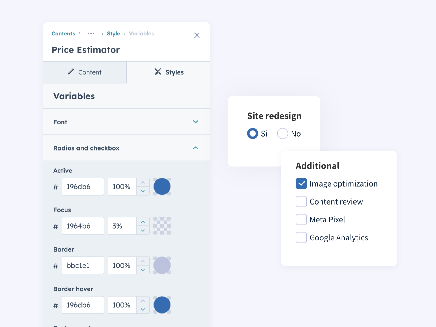 Fully customizable look