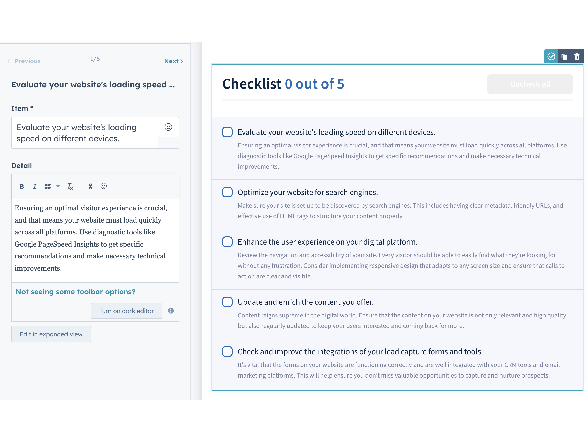 Easy to create from start to finish